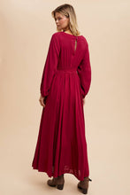 Load image into Gallery viewer, Sweet Pomegranate Plunge Maxi Dress
