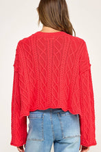 Load image into Gallery viewer, Holly Jolly Holiday Season Cable Knit Crop Sweater
