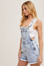 Load image into Gallery viewer, Casual Friday Raw Hem Short Overalls
