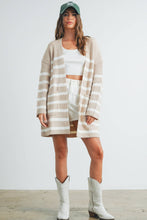 Load image into Gallery viewer, Cozy Elegance Striped Oversized Cardigan
