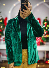 Load image into Gallery viewer, Emerald City Velvet Lighweight Blazer
