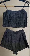 Load image into Gallery viewer, Tiny Frills Balloon Hem Top &amp; Shorts Set (Black)
