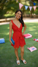 Load image into Gallery viewer, Cherry on Top Red Ruffle Dress
