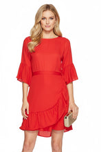 Load image into Gallery viewer, Sweet Cherry Red Wrap Dress
