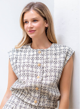 Load image into Gallery viewer, Office Break Oversized Tweed Vest
