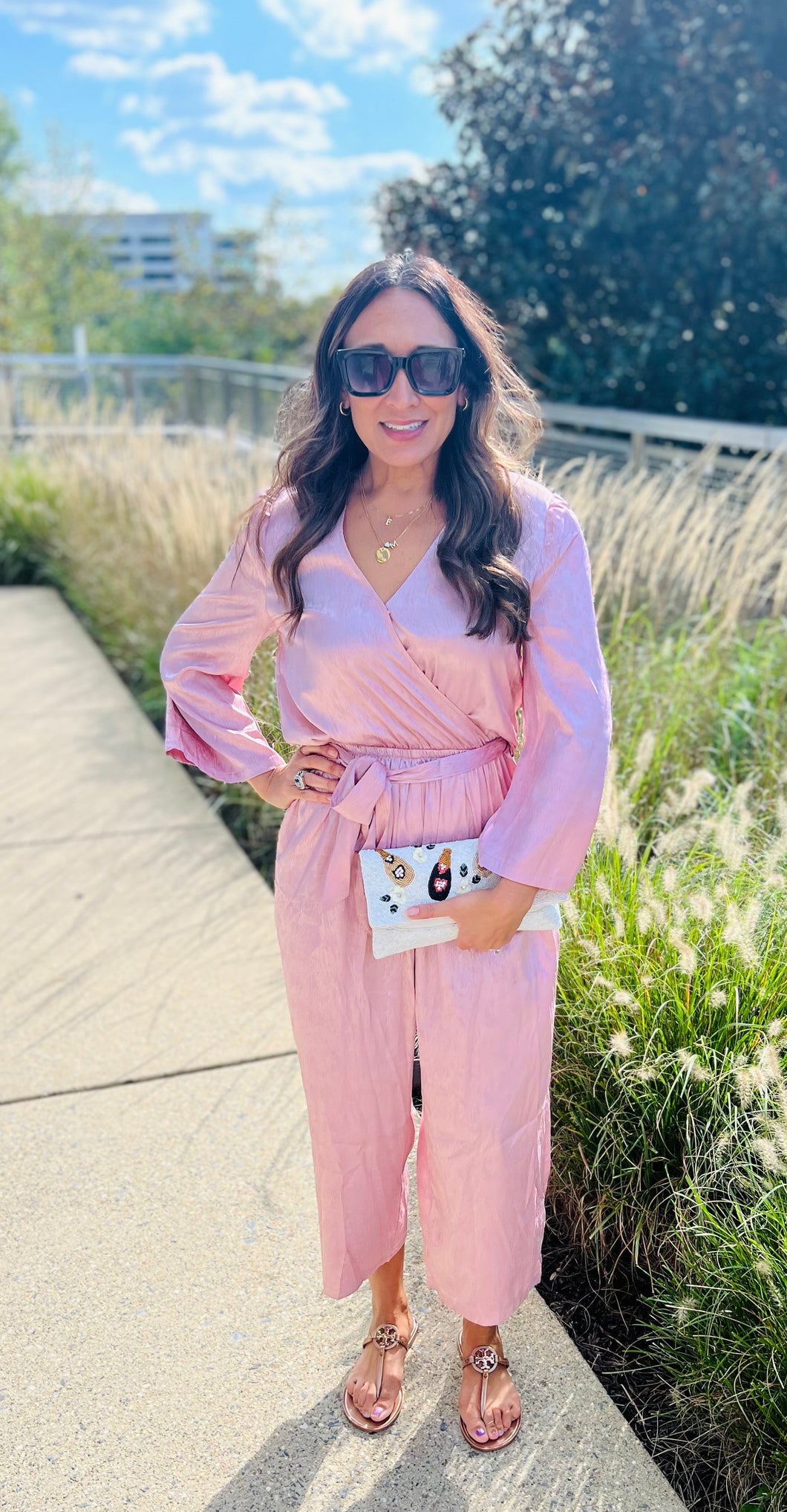 Pink Zebra Silky Jumpsuit