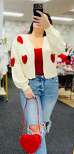 Load image into Gallery viewer, Be My Sweetheart Croppy Cardigan
