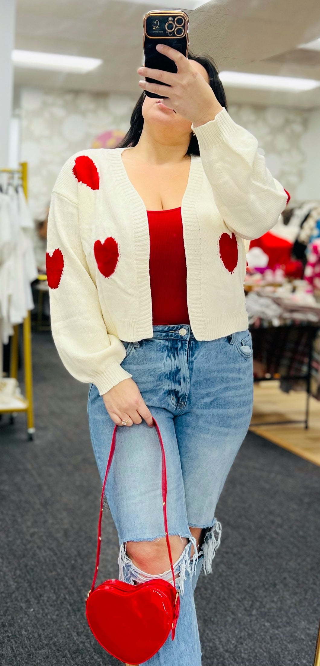 Be My Sweetheart Croppy Cardigan