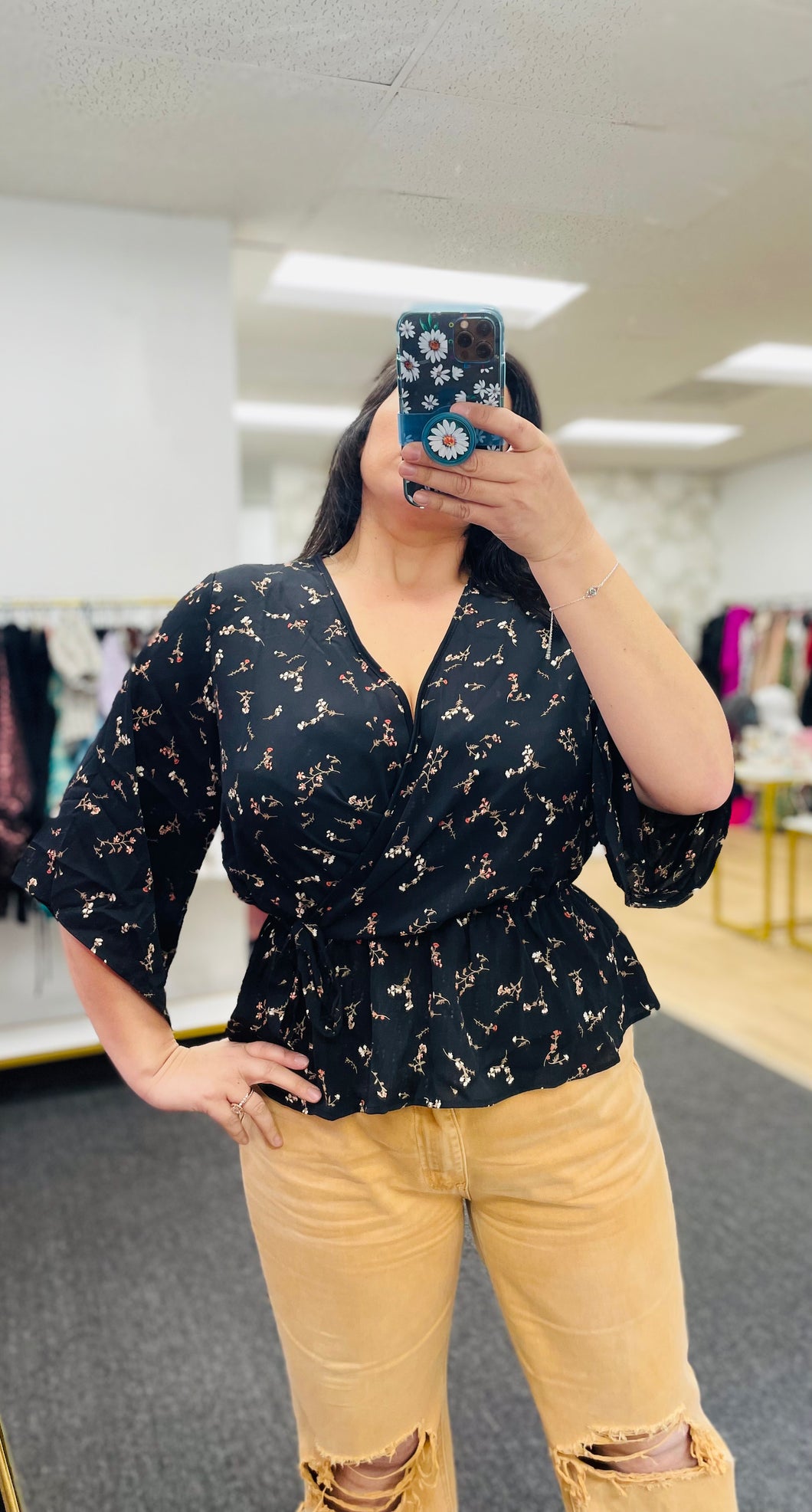Sweet Bouquet Wrap Top (Curvy Collection)