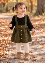 Load image into Gallery viewer, Olive You So Much Corduroy Suspender Skirt
