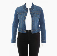 Load image into Gallery viewer, Stone Wash Stretchy Jean Jacket (Curvy Collection)
