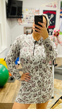 Load image into Gallery viewer, Zip Me Up in Leopard Mini Sweatshirt Dress
