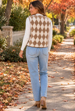 Load image into Gallery viewer, By the Fireside Fleece Argyle Vest
