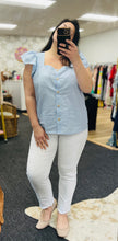 Load image into Gallery viewer, Blue Skies Button-Up Top (Curvy Collection)
