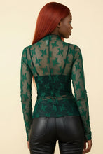 Load image into Gallery viewer, You’re a Gem Emerald Lace Top

