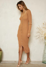 Load image into Gallery viewer, Chic &amp; Sleek Rib Knit Sweater Midi Dress
