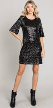 Load image into Gallery viewer, Shimmering Black Ice Sheath Dress
