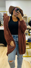 Load image into Gallery viewer, Rustic Boho Brick Slouchy Oversized Cardigan

