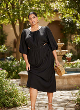 Load image into Gallery viewer, Peekaboo Black Dress (Curvy Collection)
