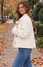 Load image into Gallery viewer, Cozy in Cream Oversized Crop Jacket
