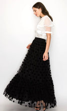 Load image into Gallery viewer, Sheer Romance Velvet Dotted Maxi Skirt
