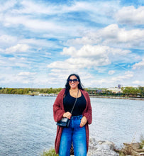 Load image into Gallery viewer, Rustic Boho Brick Slouchy Oversized Cardigan
