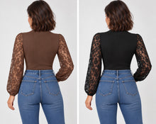 Load image into Gallery viewer, Lace &amp; Grace Long Sleeve Bodysuit
