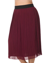 Load image into Gallery viewer, Like a Fine Wine Merlot Pleated Skirt (Curvy Collection)
