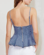 Load image into Gallery viewer, Denim Dreams Peplum Top
