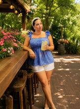 Load image into Gallery viewer, Life is a Picnic Gingham Babydoll Top
