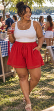 Load image into Gallery viewer, Sweet Cherry Swiss Dot Shorts (Curvy Collection)
