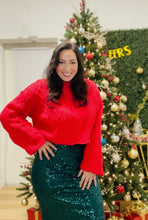 Load image into Gallery viewer, Holly Jolly Holiday Season Cable Knit Crop Sweater
