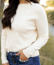 Load image into Gallery viewer, Classic Cream Ribbed Sweater (also in Curvy Collection)
