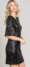 Load image into Gallery viewer, Shimmering Black Ice Sheath Dress
