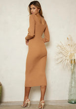 Load image into Gallery viewer, Chic &amp; Sleek Rib Knit Sweater Midi Dress
