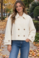 Load image into Gallery viewer, Cozy in Cream Oversized Crop Jacket
