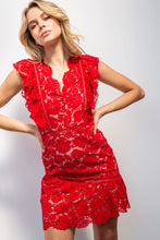 Load image into Gallery viewer, Love &amp; Lace Lipstick Red Dress
