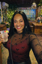 Load image into Gallery viewer, Little Black Bows Mesh Top
