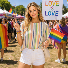 Load image into Gallery viewer, Frutti Tutti Festival Stripes Top
