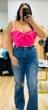 Load image into Gallery viewer, That Bow Tho Pink Crop Top
