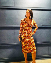 Load image into Gallery viewer, Frolick in the Fall Leaves Cut-Out Midi Dress
