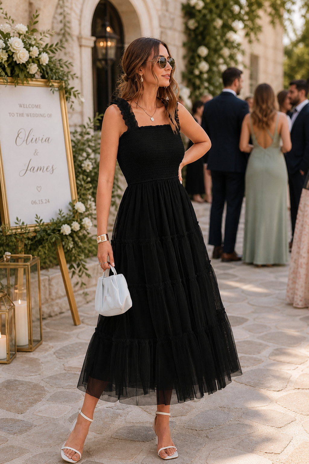 midi gown dresses Midnight Muse Dress Black / Large Collection:Babyboo-bridal Style:Dress Pink Sequin Deep V-neck Spring Galas
