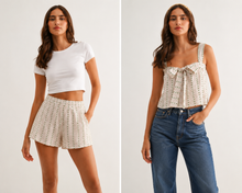 Load image into Gallery viewer, Sweetheart Picnic Gingham Shorts Set
