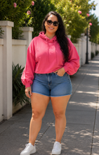 Load image into Gallery viewer, Sweet Rose French Terry Crop hoodie (Curvy Collection)
