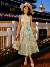 Load image into Gallery viewer, Garden Party Pleated Belted Dress
