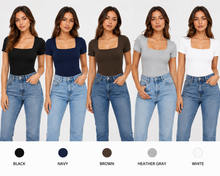 Load image into Gallery viewer, Soft &amp; Sensible Square Neck Bodysuit (5 colors)
