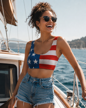 Load image into Gallery viewer, Stars &amp; Stripes American Flag Bralette
