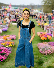 Load image into Gallery viewer, Walking on a Dream Denim Wide Leg Overalls
