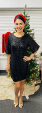 Load image into Gallery viewer, Shimmering Black Ice Sheath Dress
