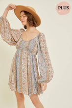 Load image into Gallery viewer, Sweet Smocked Printed Peasant Dress (Curvy Collection)
